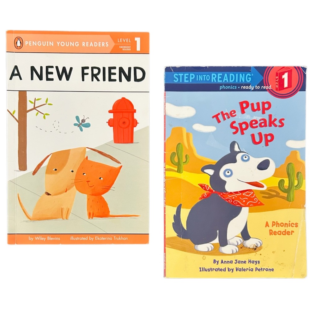 ✅ 5 for $25 - Books: A New Friend & The Pup Speaks Up, Early Readers